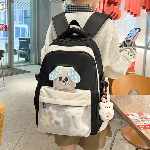 SCOLAGE SCHOOLAGE CORÉCAL Version coréenne Rétro Étudiant lycée Junior High School Student Backpack Girls Grand Capacité Travel Sac à dos 1466 Kaki Couleur sans décoration suspendue