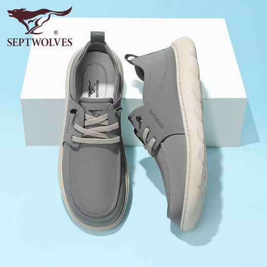 
Seven Wolf Canvas Shoes Men's Ice Silk Cool Breathable Walking Shoes 2025 Summer New Lightweight Shoes Feet Casual Daddy Shoes Men Gray 9928 40