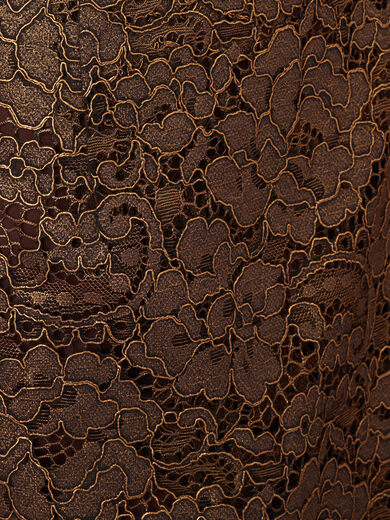 Adrianna Papell Women's Foil Lace Clip Dress, Bronze, 8 Bronze 8