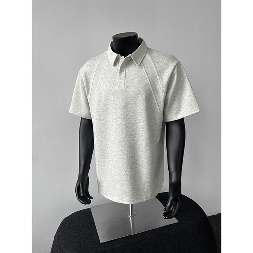 Fengfeng Space Cotton American Polo Рубашка мужская высококачественная футболка для сплайсинга в тяжелом весе Генри шейный шейный серая передняя часть плеча с коротким рукавом светло-серый [обновление] 90% покупатели выбирают 3xl Рекомендуемое 165-180jin [Jin равняется 0,5 кг]