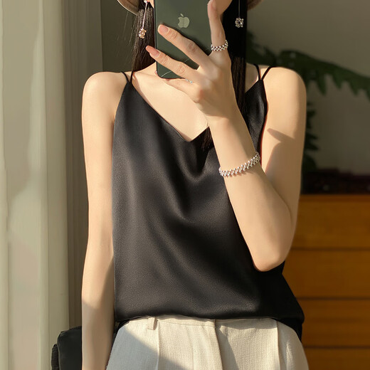 Gemila Knited Scoussen Gile pour femmes 2025 Été Nouveau style intérieur sans manches français arrière back top blanc xl 125-140jin [Jin est égal à 0,5 kg]