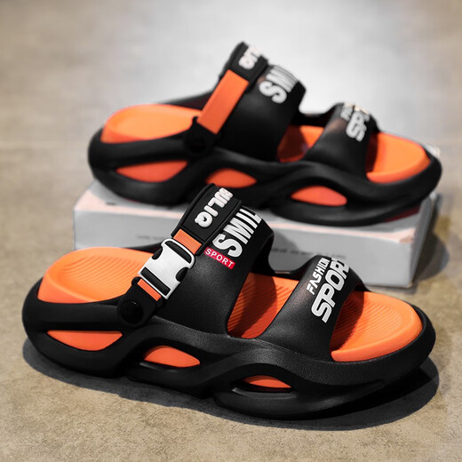 Hongxing tong ke garçons pantoufles pour anti-glip d'été 2025 Nouvelles chaussures de plage pour enfants imperméables moyens grands garçons portez à l'extérieur de la semelle douce riz olive vert photo principal modèle 36 taille / 37