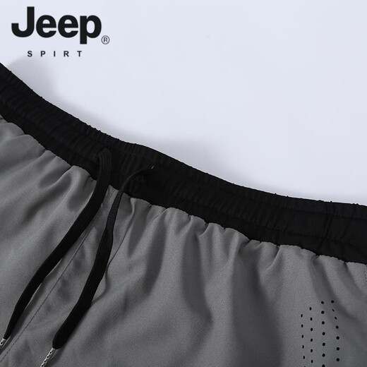 Jeep Spirit Jogging Shorts Herren Sport Trail and Field Marathon Lose schnell trocknende Anti-Exposation-Ausbildung Fitnessausrüstung Drei-Punkte-Hosen DK-9923 Black M