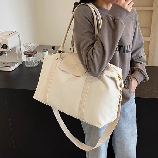 Xingxi große Kapazität Kurzstrecken-Reisetasche Frauen Hand verschafft schlechte Lagergepäckbeutel Fitness Ausflug von Reisebüten Leichter Bag Bag Beige [trockene und nasse Trennung]