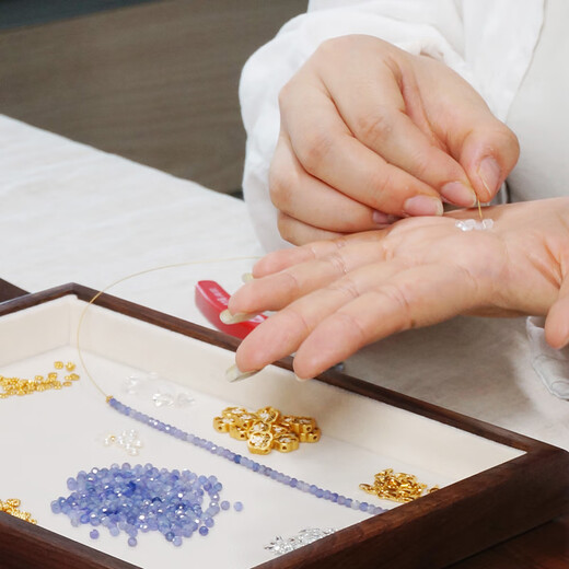 Youshu Authentic Natural Phalaenopsis Natural Tanzanite Bracelet Women's Niche High-end Jewelry Handmade Pendant Phalaenopsis Tanzanite Necklace 39+5CM