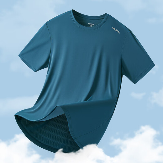 Bean rojo [camiseta fría] Camiseta de manga corta Camiseta de manga corta Camiseta de color fría de manga corta impresa para hombres Camiseta de color sólido B5 Marino -671 T XL 180/96A