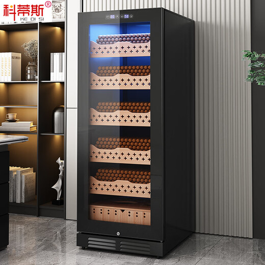Curtis (KEDISI) XR-170LB four-season constant temperature and humidity naked cigar cabinet tea cabinet home office commercial cedar wood with lock compressor air-cooled - cigar +0.85 meters high
