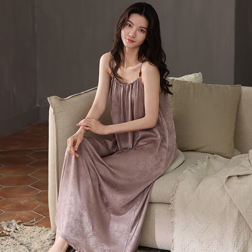 Hanrui Summer Jacquard Cool Fold Startly Sosting Starchner Camisco Sexy Ladies Ropa para el hogar Vestido A13117 M