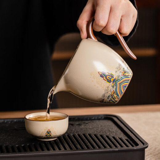 Porcelain Friends Ming Ru Kiln Hailang Jiangya Tea Set Household Ceramic Teapot Tea Cup High-end Gift Box Business Annual Meeting Gift