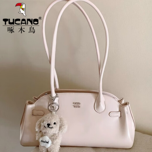 Specht (Tucano) Pendeln Sie lässige und modische vielseitige Achselbeutel für Frauen 2025 Sommer Nische Feeling Octen -Ocphent -Tasche beige Weiß