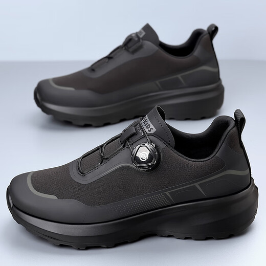 Zapatos para hombres 2025 Nuevo botón giratorio de primavera gratis suela suave de viaje al aire libre Sports y ocio de moda 3527 Negro 40