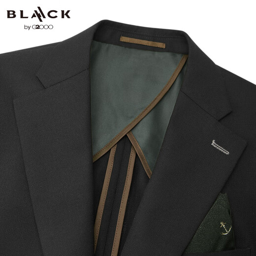 G2000 Sheep Wool Blended/Anti-static/Shopping New Men's Machine Washable Suit and Trousers Anti-static-Contains Wool-Dark Pattern-Black 48