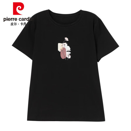 皮尔卡丹胖mm短袖t恤女夏季加大码女装宽松纯棉中年妈妈显瘦薄款百搭上衣 白色【9896款】 棉95%氨纶5% L 100-115斤