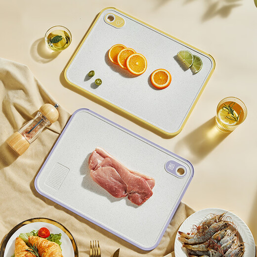 炊大皇菜板砧板切案板家用婴儿辅食水果板小麦秸秆菜板36*26cm（黄色）