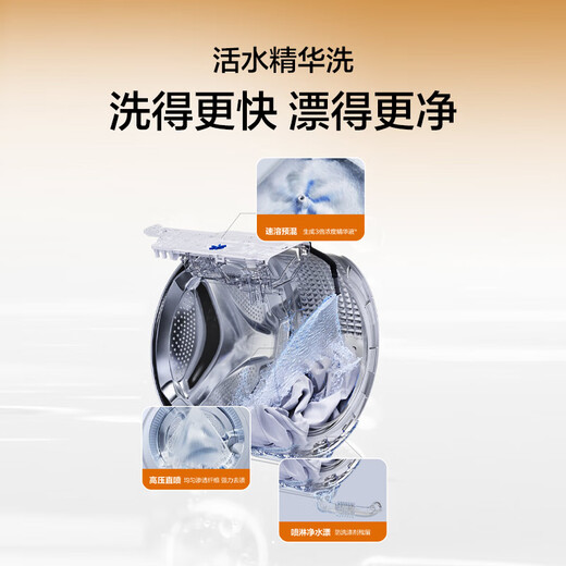 Haier Little Red Flower Fully Automatic Drum Washing and Drying Integrated Washing Machine with Drying Integrated 10KG Home Appliances National Subsidy OCC XQG100-HBE376XS