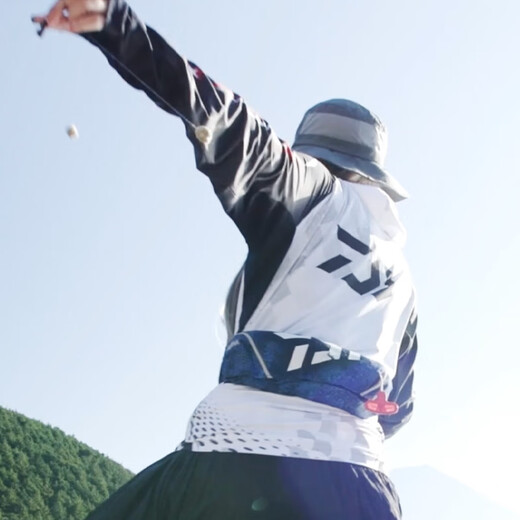 DAIWA 25 spring and summer one-hit sun protection clothing, thin hooded/stand collar fishing clothing, sunshade zipper, long sleeves, stand collar sun protection top - blue L