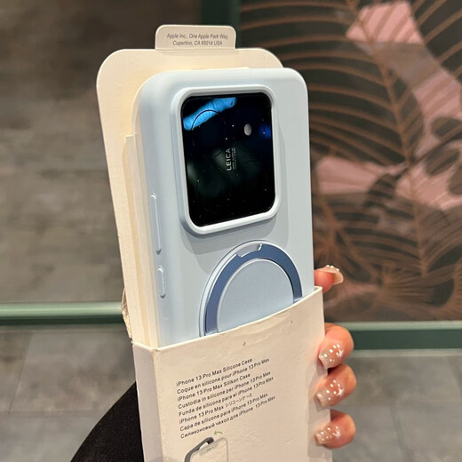 Suitable for Xiaomi 15Pro mobile phone case, new 360 swivel stand, Xiaomi 14pro liquid silicone anti-fingerprint simple matte women's anti-fall skin feel all-inclusive 17Pro dirt-resistant blue mist blue liquid silicone comes with 360 swivel stand Xiaomi 15