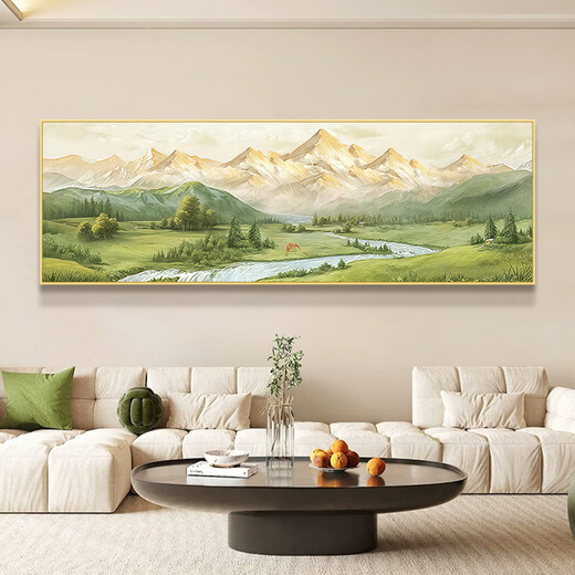 Yihuanyu Rizhao Jinshan living room decoration painting banner landscape painting sofa background wall hanging painting 2025 new mural