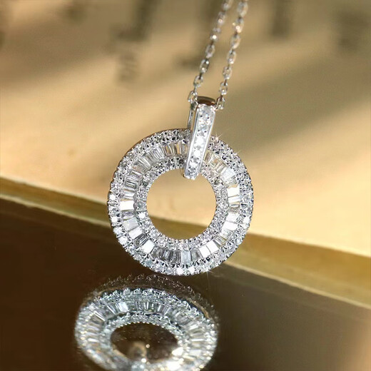 Hunter Ferris wheel round necklace 18k gold inlaid stone clavicle chain full neck real stone pendant for women single pendant (50 points) 45cm