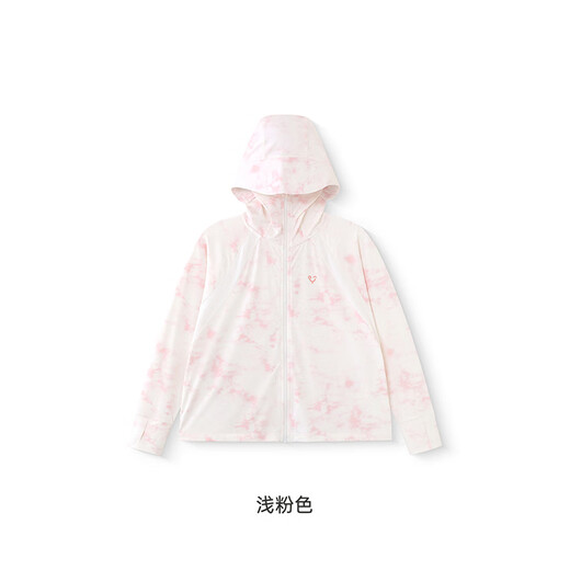 Ying's children's sun protection clothing summer lightweight outdoor sun protection clothing boys and girls hooded sun protection jacket 2025 new light pink 110 cm