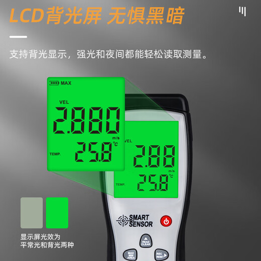 PUPAN AR866A Thermalanemometer Digitalanemometer Handheld Luftvolumenmesser Anemometer Winkelgeschwindigkeitsmesser Luftmessmessmesser Luftmesser ST9866A Offizieller Standard