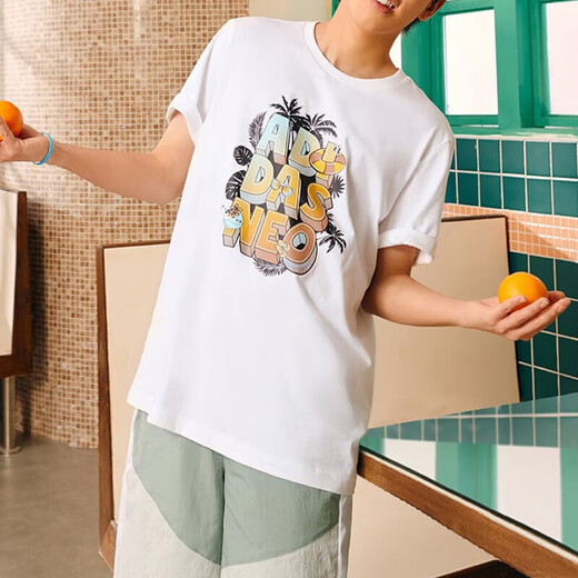 
Adidas NEO short-sleeved men's women's summer fitness couple's sportswear breathable casual round neck T-shirt IP3885 IP3884 white 2XL Recommended 195-215Jin [Jin equals 0.5 kg]