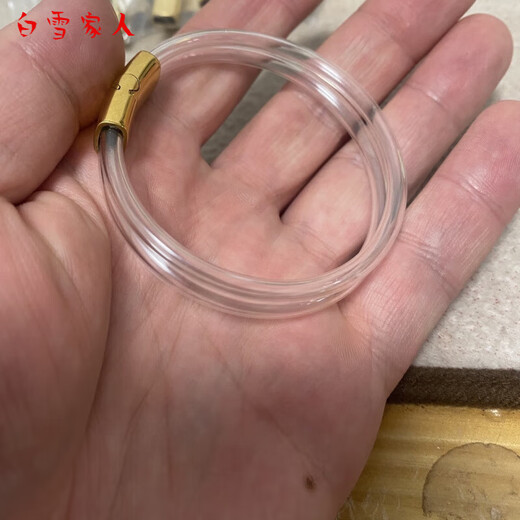 Bai Xue family's double circle openable cinnabar filling bracelet, transparent hose bracelet, a safe and prosperous year, double circle 4mm transparent semi-finished product, free spare glue, 60-62 circle mouth