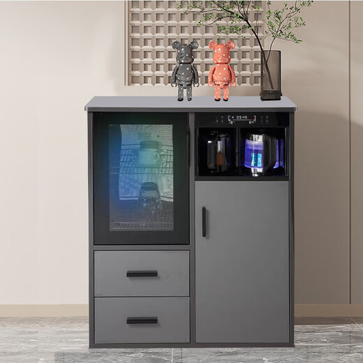 
Tea bar machine with disinfection cabinet for household living room solid wood smart light luxury integrated cabinet 2024 new fully automatic water dispenser 9902 European style ice warm