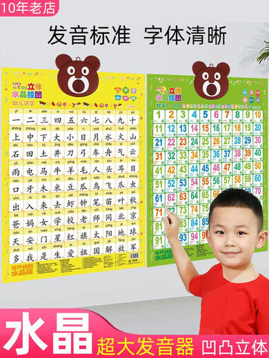 CI PU -Kinderkompetenz Early Education Audio Poster Kindergarten Babyerkennung und Aussprache Karten lernen Artefakt Vollständige Set von Wandaufklebern Transporttool