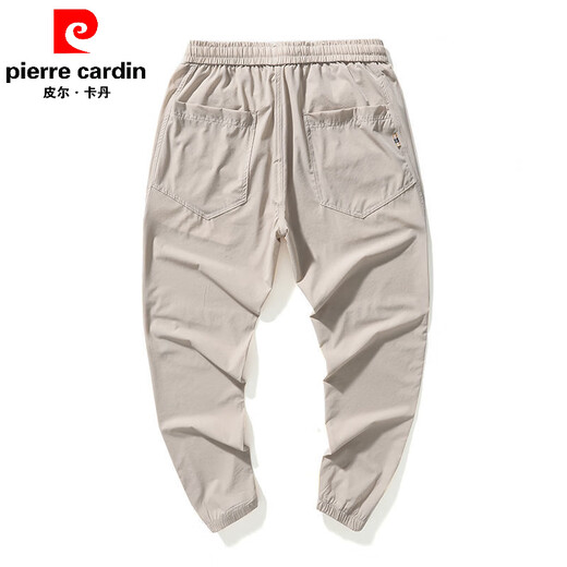 皮尔卡丹（pierre cardin）哈伦冰丝休闲裤子男弹力速干夏季薄款宽松凉爽透气束脚裤潮流男装 黑色 常规 2XL 140-150斤33码