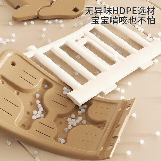 feelkids儿童滑滑梯室内家用婴儿小孩秋千组合宝宝玩具家庭游乐园 树屋双滑梯组合 棕色
