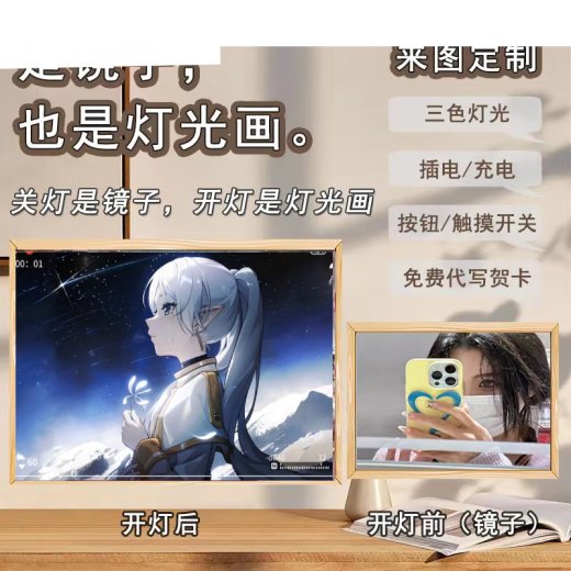 大手牵小手葬送的芙莉莲周边灯光画卧室光灯漫画玄关过道小夜灯创意装饰 3色带开关 (3种白光) USB插电 jz 1049-5 全家福