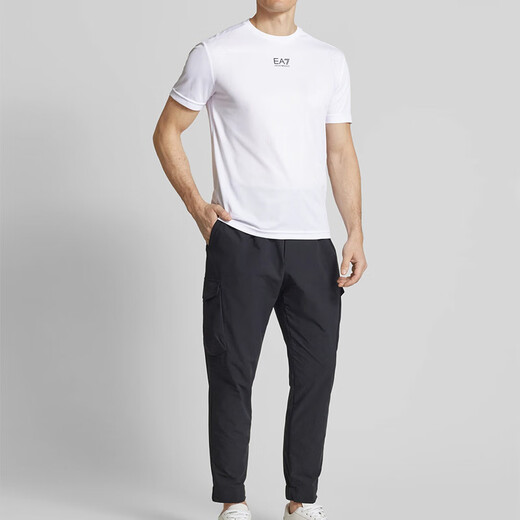 Emporio Armani summer new sports trend light luxury casual men's short-sleeved T-shirt 7M000044 AF13754 White L