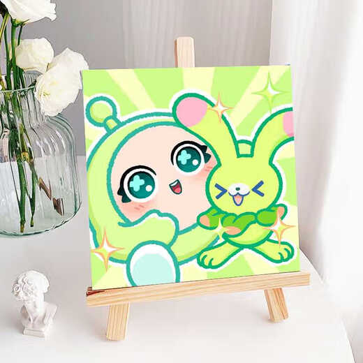 Ramas y hojas digitales Lindos huevos de huevos Diy Coloración para la pintura al óleo acrílico pintada a mano de los niños animación de dibujos animados HY13603 40*40 cm de espesor Marco interno de madera maciza + marco exterior decorativo