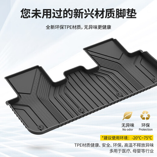 3W is suitable for Tesla's new version of Model Y special TPE car floor mats, 25 models, standard six-piece set
