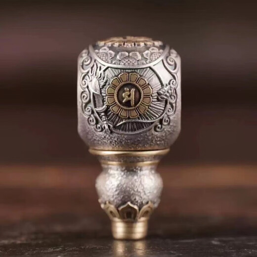 S925 sterling silver Wenwan three-way split Buddha head Amaro classic style wonderful auspicious three-way Buddha head bead string with 31mm height, 18mm thickness, pair of holes 15.5