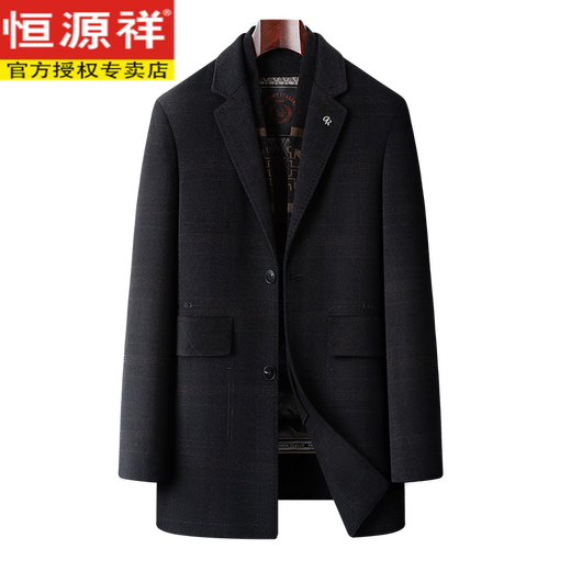 Hengyuanxiang automne et hiver nouveau laine de laine de laine de laine de style papa de style homme à mi-long laine à double face veste épaissie