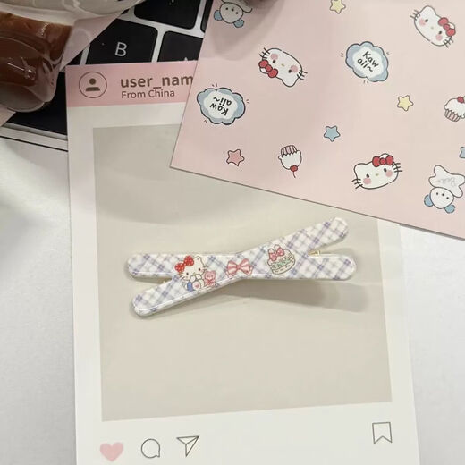Sweet Girl Heart Kt Cat Cent Vidting Link Cartoon Student Glips Clip Clip Ins Central de cabello de alto valor Kt Corta de pelo [Fotos principales 5]