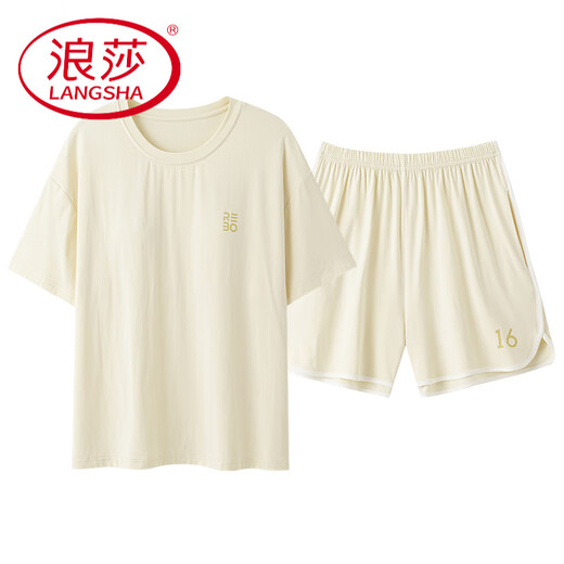 浪莎（LangSha）睡衣情侣装一男一女款2025新款夏天带胸垫莫代尔夏款动人家居服夏 NSN15601男15801女 带胸垫 XL 女款 +男款XL