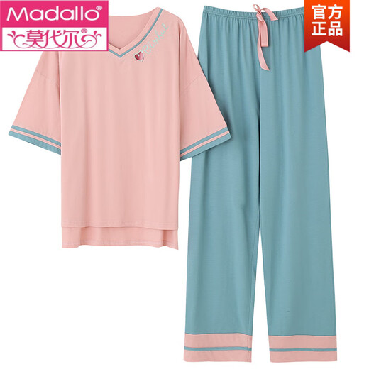 
Modal pajamas for women in summer 2025 new pure cotton thin loose home clothes short-sleeved trousers casual outfits 7374 M Recommended 80-105Jin [Jin equals 0.5 kg]