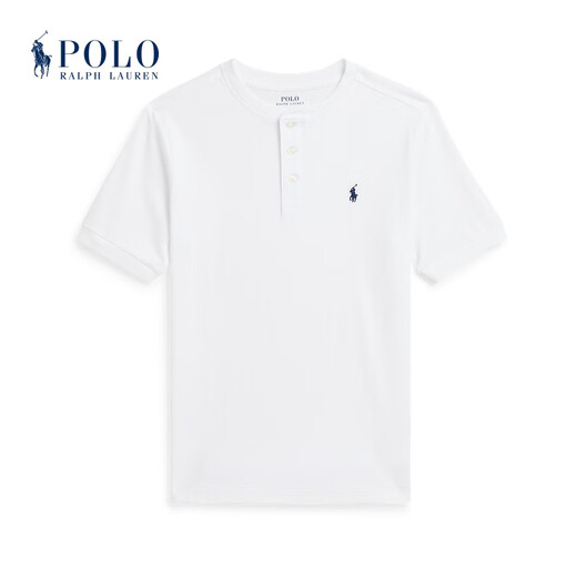 Polo Ralph Lauren Boys' Classic Jersey Cotton Short-Sleeved Henley RL43135 100-White S (7)
