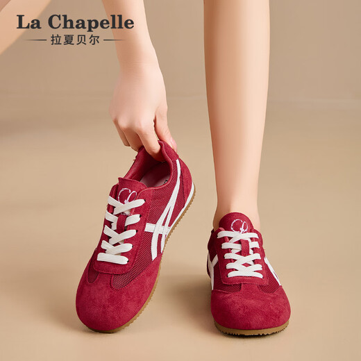 La Chapelle Frauenschuhe weicher Sohle komfortable deutsche Trainingschuhe für Frauen 2025 NEUER SOMMER Dünn Mesh Atmungsfreie vielseitige lässige Flachschuhe rot xxe6625-2 39