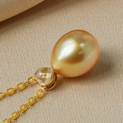Queen of Pearl 18K gold 7-8mm seawater gold bead pendant heart-warming colorful car flower piece necklace for women birthday gift