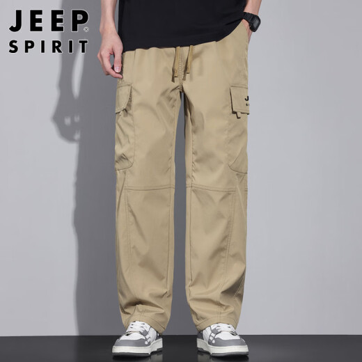 JEEP SPIRIT吉普工装裤男士裤子男春夏季休闲裤男多口袋男裤 卡其色 2XL