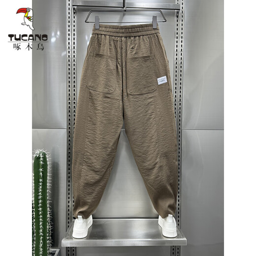 
Woodpecker (TUCANO) 2024 summer new cotton and linen breathable drooping casual pants for men's trendy loose pleated Harem radish pants Black 4XL Recommended 190-210Jin [Jin equals 0.5 kg]