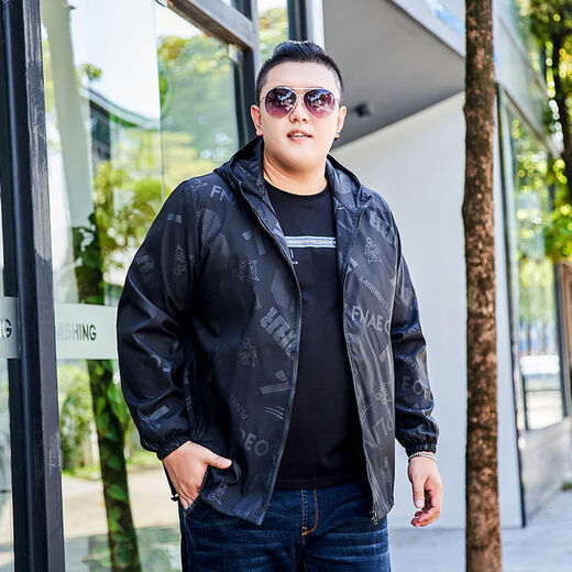 Fhhuabd chaqueta delgada de primavera y otoño para hombres más gates grasas talla de talla planta