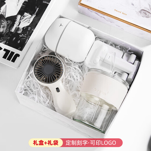 Jingsong souvenir gift box for employees and customers practical gift custom logo thermos cup set high-end party member gift coffee cup + umbrella + towel