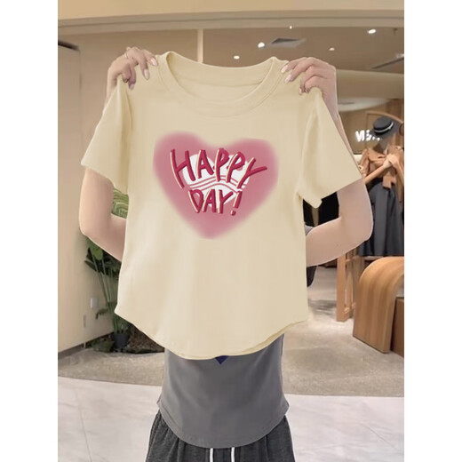 Rosa vordere Schulter kurzärmeligte T-Shirt für den Sommer für Frauen 2025 Neues Design Nische gebogen