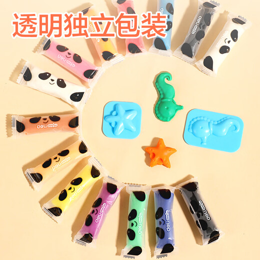 
Deli Panda Series Barrel Colorful Clay 12+2 Student Baby Toy Plasticine Clay Handmade DIY (Random Color) Hand-held Bucket Children's Stationery Birthday School Gift