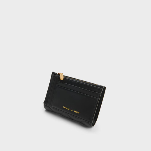 CHARLES/KEITH card bag CK6-50770524-2 summer classic rhombus long card coin wallet Black